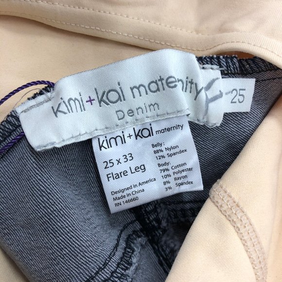 Kimi + Kai Maternity Black Denim Jeans Flared 25 - Picture 6 of 7